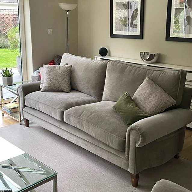 Aldingbourne 4 Seater Sofa in Super Soft Velvet Latte